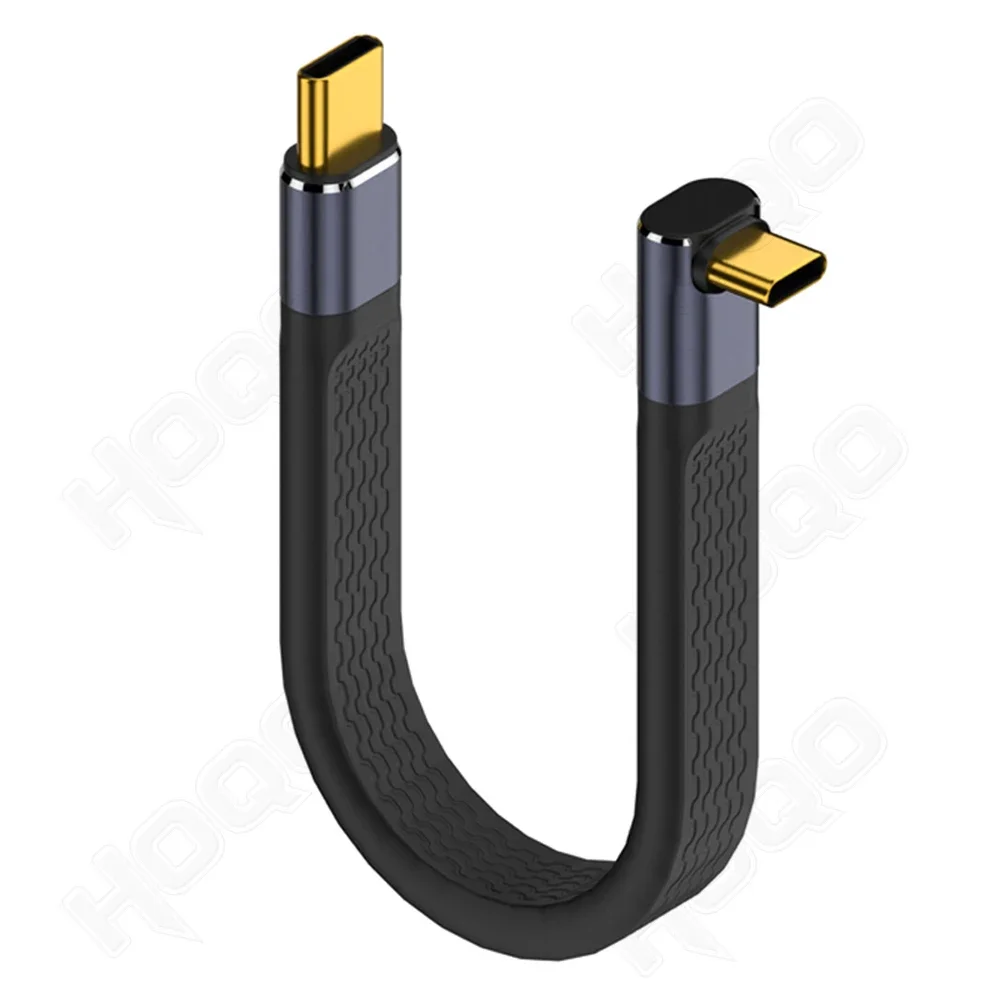 

Кабель USB 240, Вт, 40 Гбит/с, плоский кабель USB Type-C, короткий кабель передачи данных, кабель быстрой зарядки PD, 8K @ 60 Гц, видеоадаптер для ноутбука