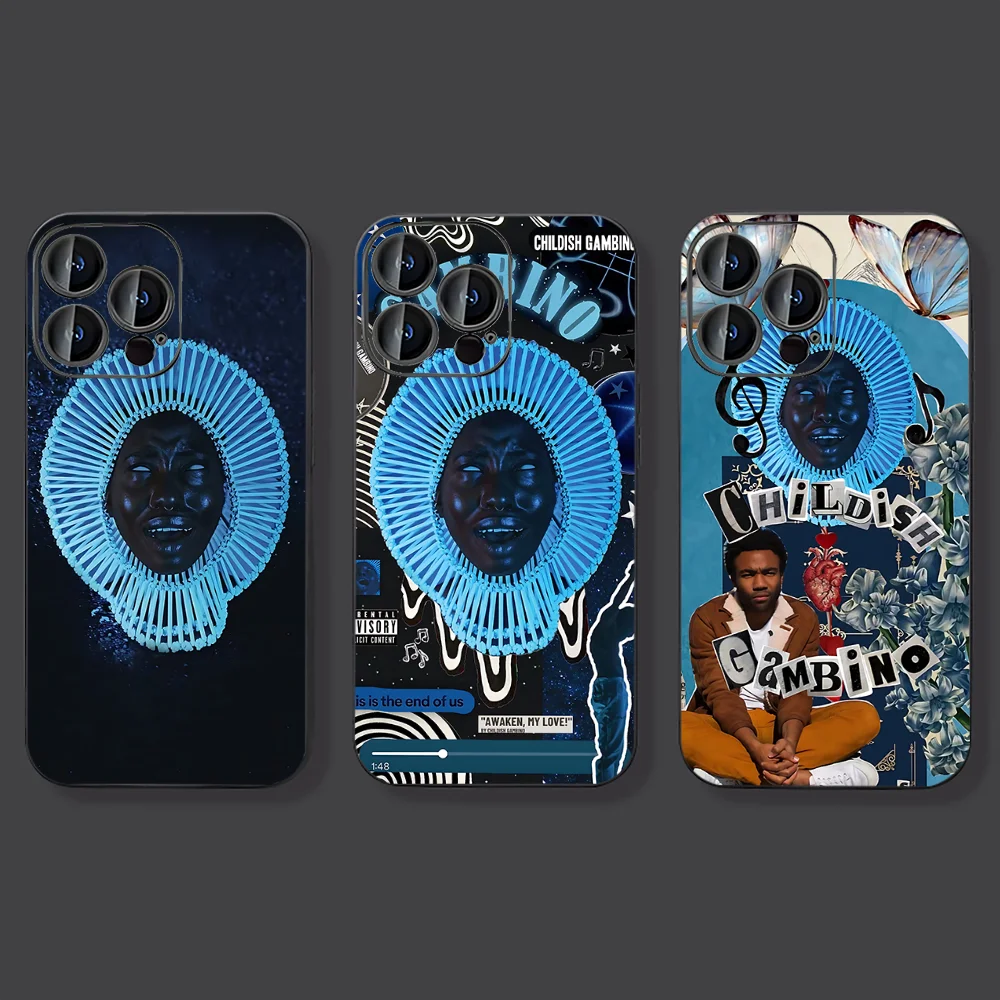 Чехол для телефона C-Childish G-Gambino для IPhone 16,15,14,13,12,11, XS, XR, X,8,7, Pro, Max, Plus, mini, силиконовый черный чехол