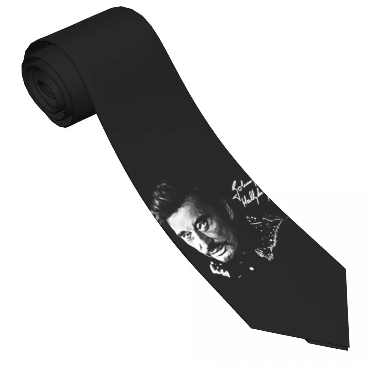 

Mens Tie Johnny Hallyday Neck Ties Rock Music Cute Funny Collar Tie Pattern Daily Wear Party High Quality Necktie Accessories