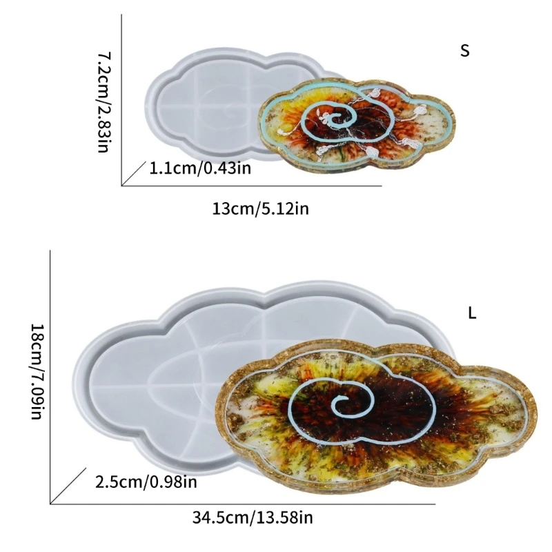 لتقوم بها بنفسك سحابة شكل لوحة صينية قوالب لوحة طبق حاوية الراتنج قالب الصب