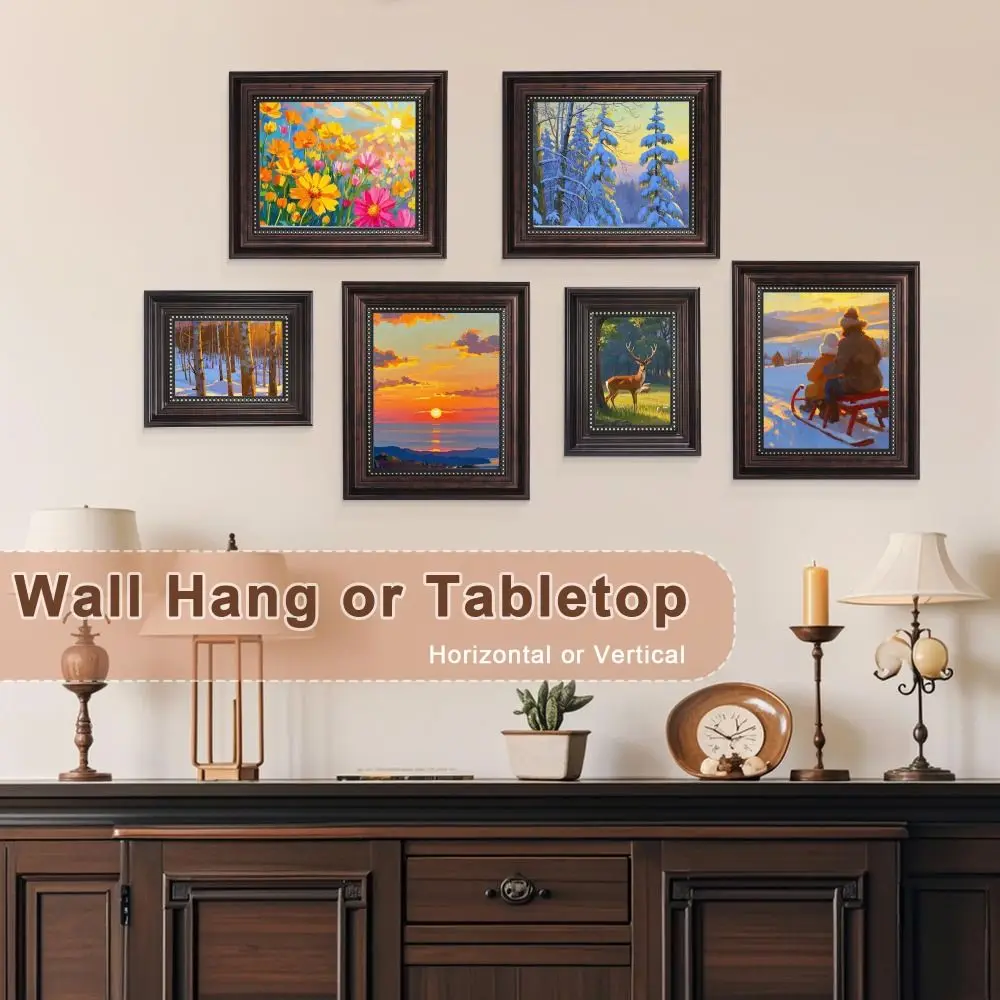 Creative 6 Inch Resin Black Rustic Picture Frame