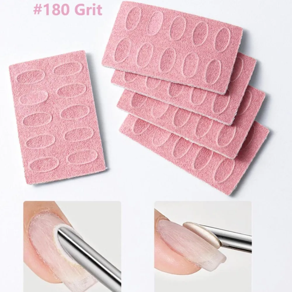 50 Stuks 180Grit Schuurpapier Vellen Met Dual Ended Nail Cuticle Pusher Zelfklevende Nail Art Pre Polijsten Schuurpapier manicure Gereedschap