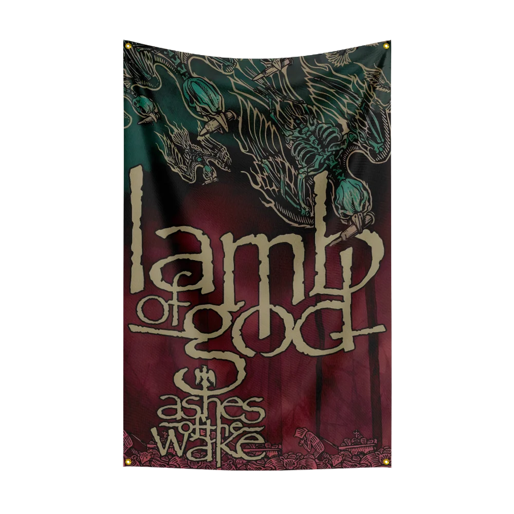 3x5 Ft L-Lamb Of Gods Heavy Rock Band Flag Polyester Digital Printing Banner for Bedroom Wall Art Out Door Tapestry Decoration