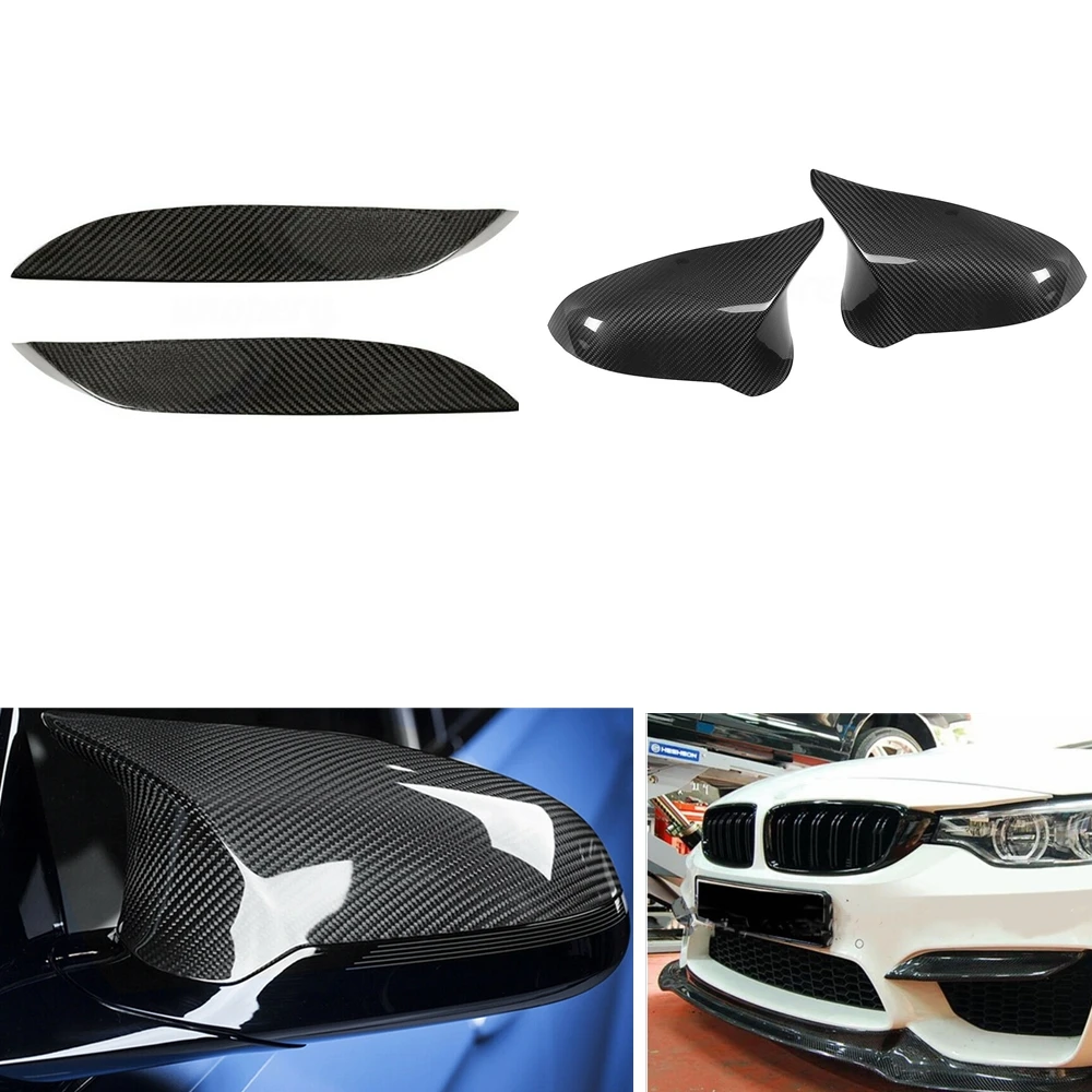 

For BMW F80 M3 F82 F83 M4 2015-2020 Carbon Fiber Mirror Cover Front Bumper Side Air Vent Fog Light Intake Frame Trim Spoiler Lip