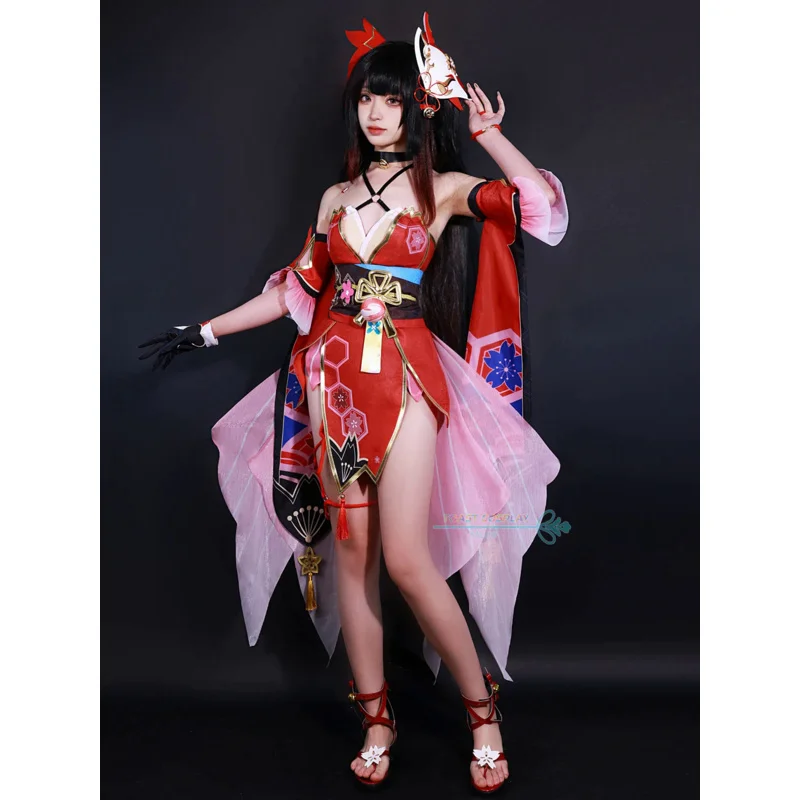 Sparkle Honkai Cosplay Game Honkai Star Rail Sparkle Cosplay Costume Party Outfits Costume Wig Fox Mask Women Role Play Outfits