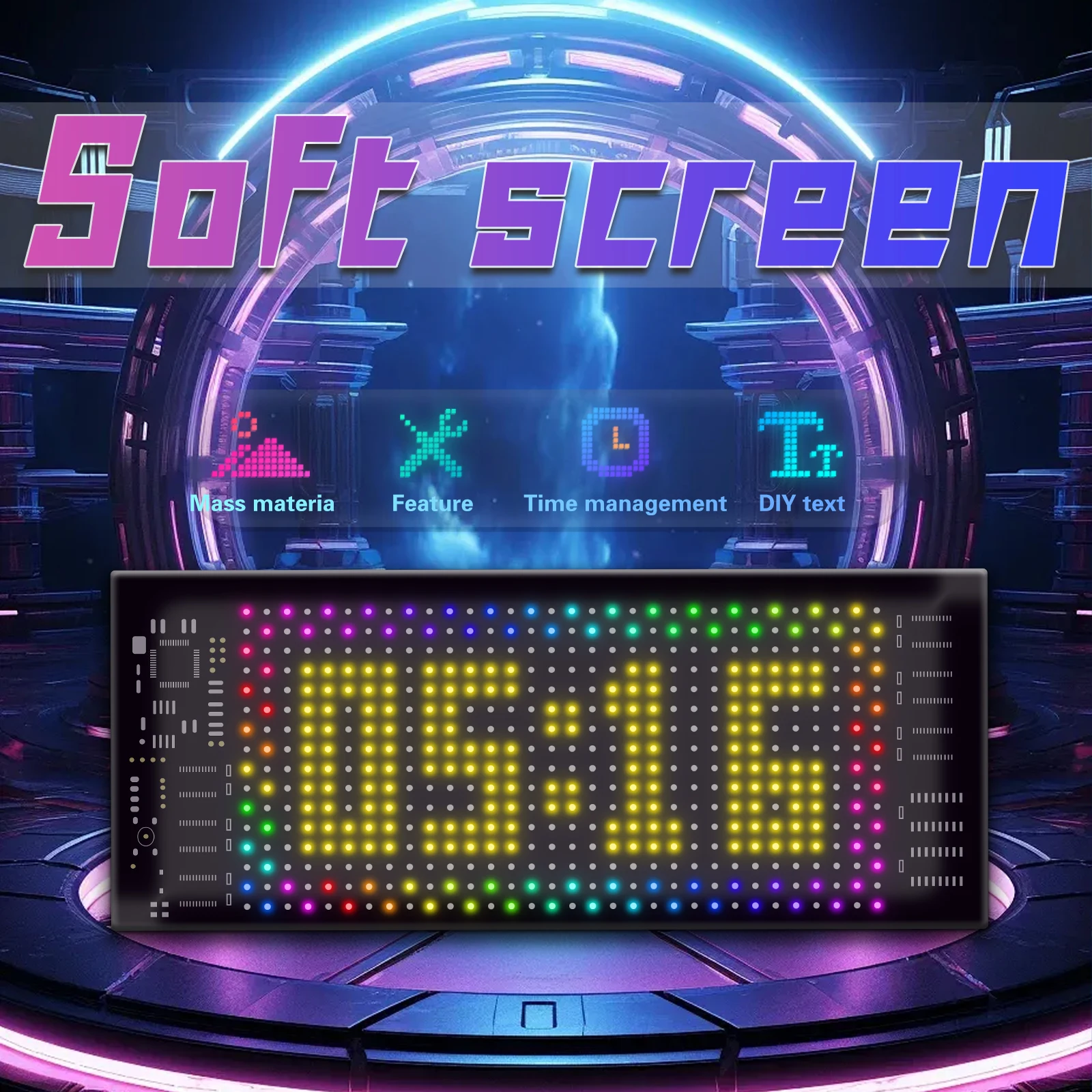 RGB LED Car Sign Animation LED Matrix Pixel Panel DIY Programmable Bluetooth App Control LED Panel Flexible Display Light