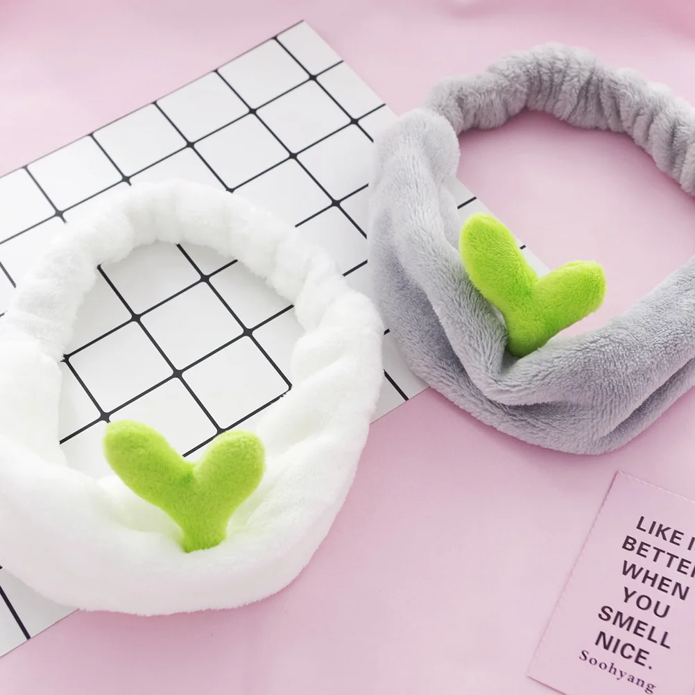 

3 шт., повязка на голову с ростками, мягкая, дышащая, удобная, для мытья лица, повязка для волос, повязка на голову, белая, серая, розовая повязка для волос