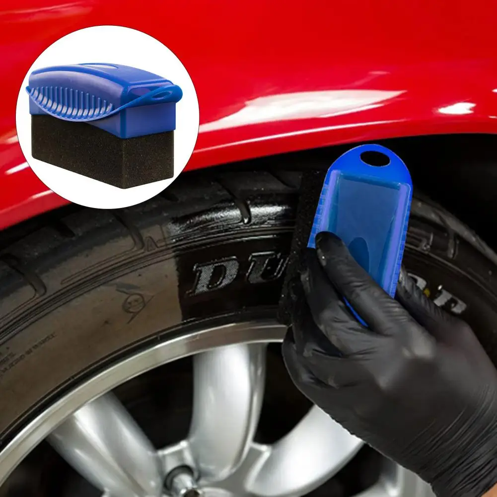 

Car Tire Applicator Tire Brush Soft Car Tire Waxing Dressing Applicator Pad with Lid Auto Sponge for Tire Shine Premium Car