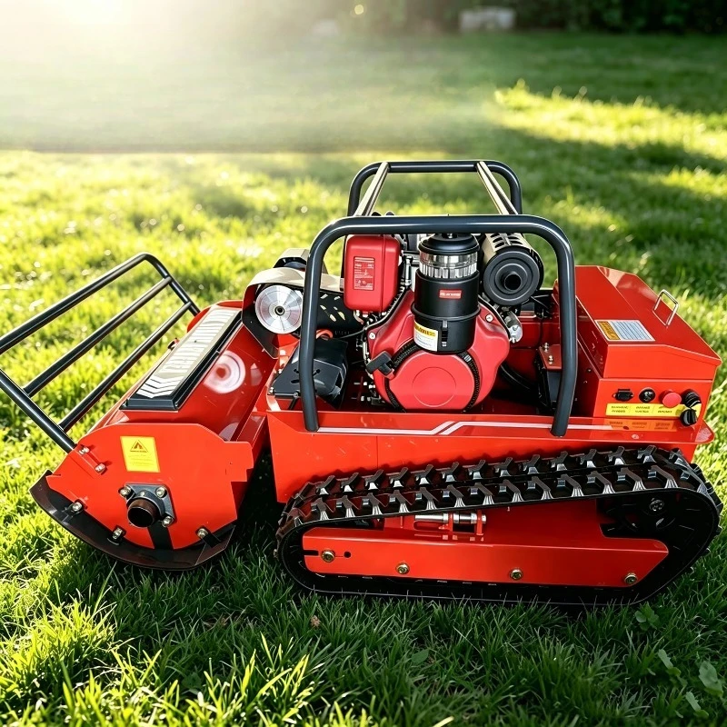 High-efficiency Remote-controlled Tracked Lawn Mower, Suitable for Mowing Projects on Farms, Ranches, and Parks.
