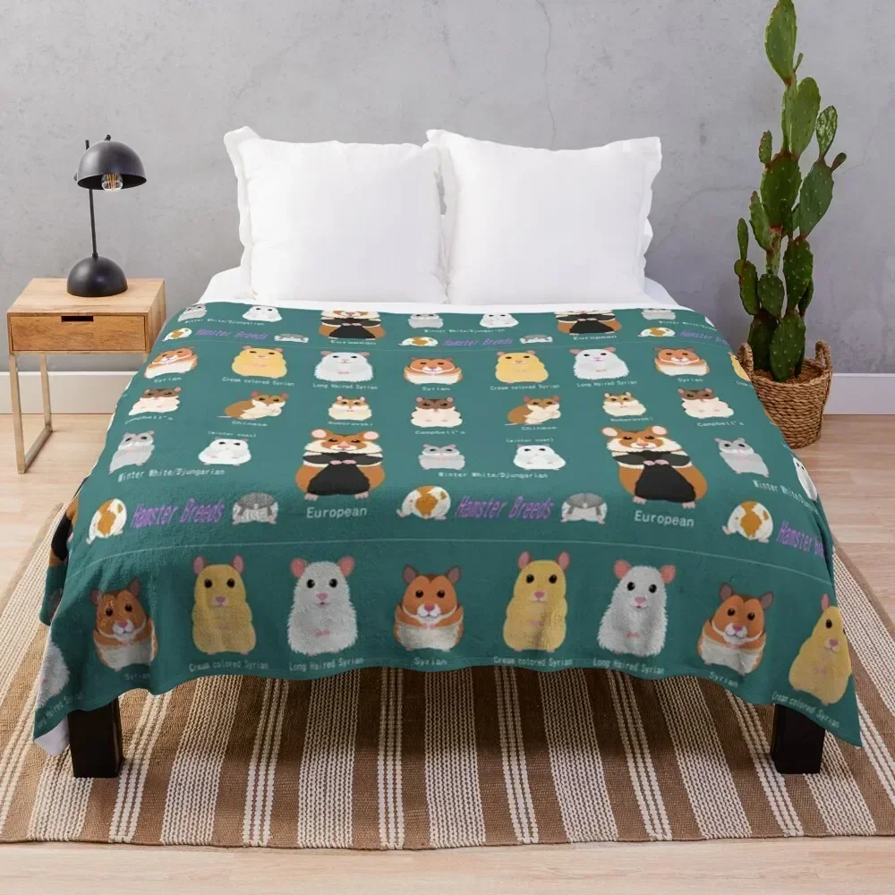 

Hamster Breeds syrian hamster Throw Blanket Breathable Lightweight Blanket for Adults Kids