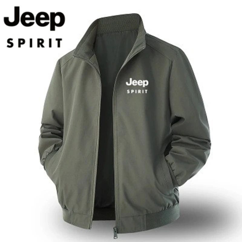 Jeep Spirit Spring and Autumn New Jacket Men's Stand up Collar Business Leisure Fashion Trend Urban Youth Coat Jacket