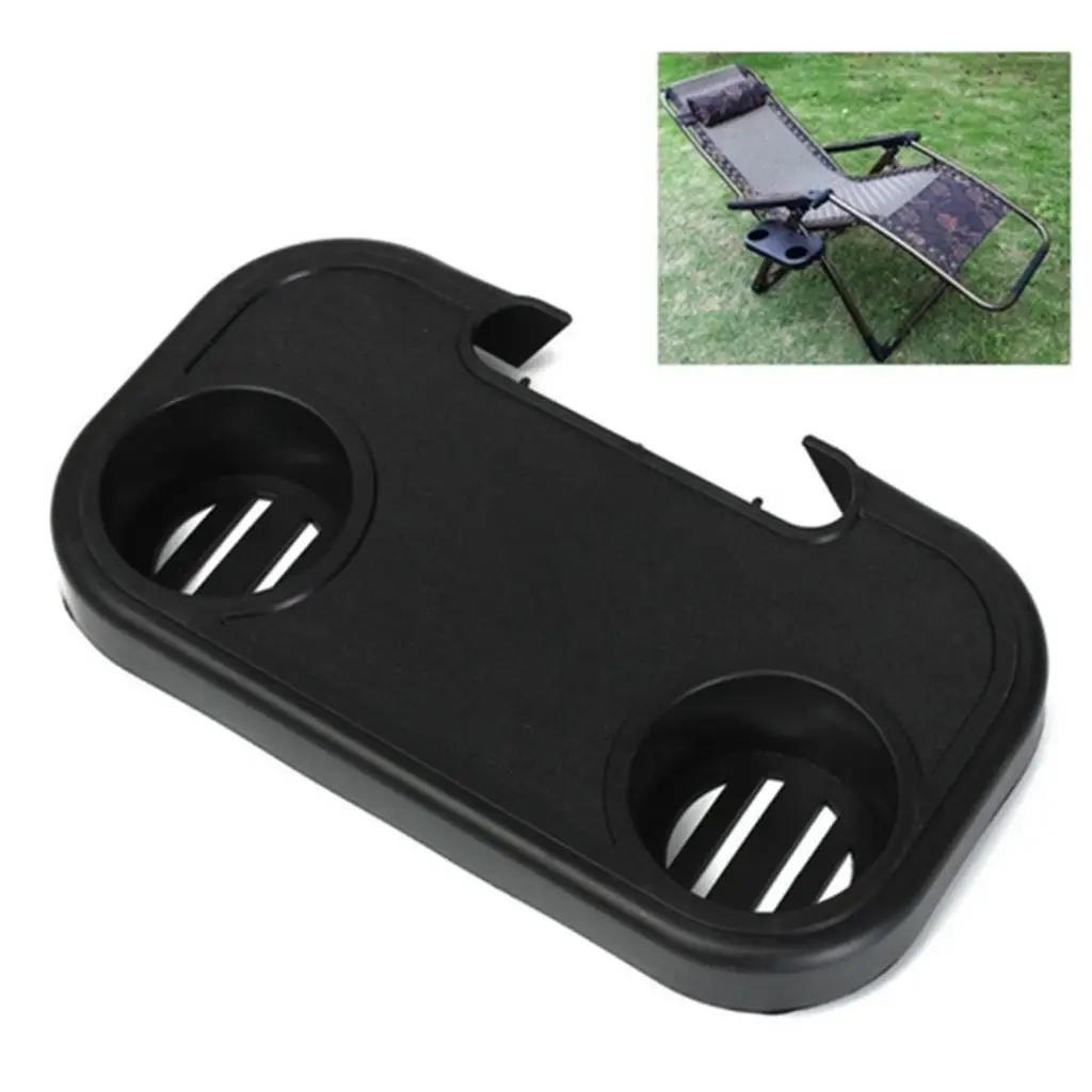 recliner Cup Holder Beverage Tray Clip on Utility Tray Lounge Chair Tray Chair Cup Holder for Beach Fishing Sun Lounger Outdoor