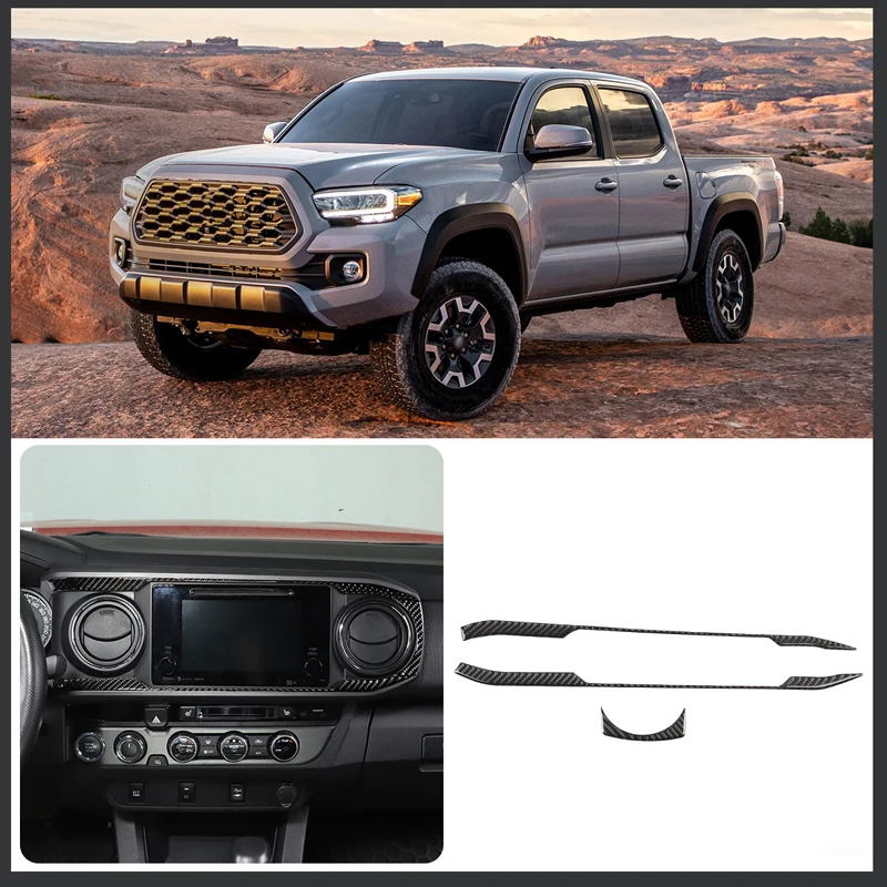 

For Toyota Tacoma 2015-20 soft carbon fiber center control navigation screen frame sticker car interior modification accessories