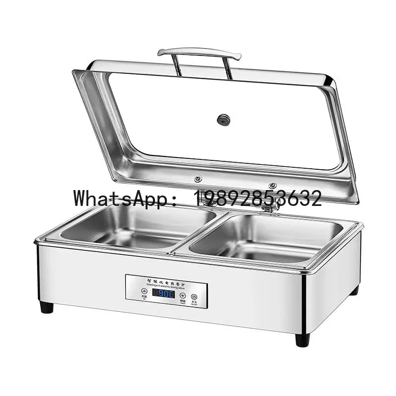 

ZF electric heating hotel tableware stainless steel buffet stove with large viewing window