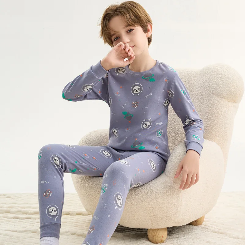 Boys Girls Pajamas New Autumn Long Sleeved Children's Clothing Sleepwear Cotton Pyjamas Sets For Kids 2 4 5 6 8 12 14 Years