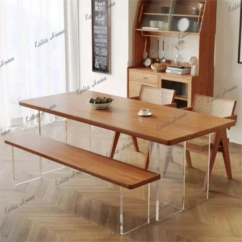 YJ Small Space Dining Tables Solid Wood Square Kitchen Interior Dining Tables House Mesa Comedor Extensible Hotel Furniture