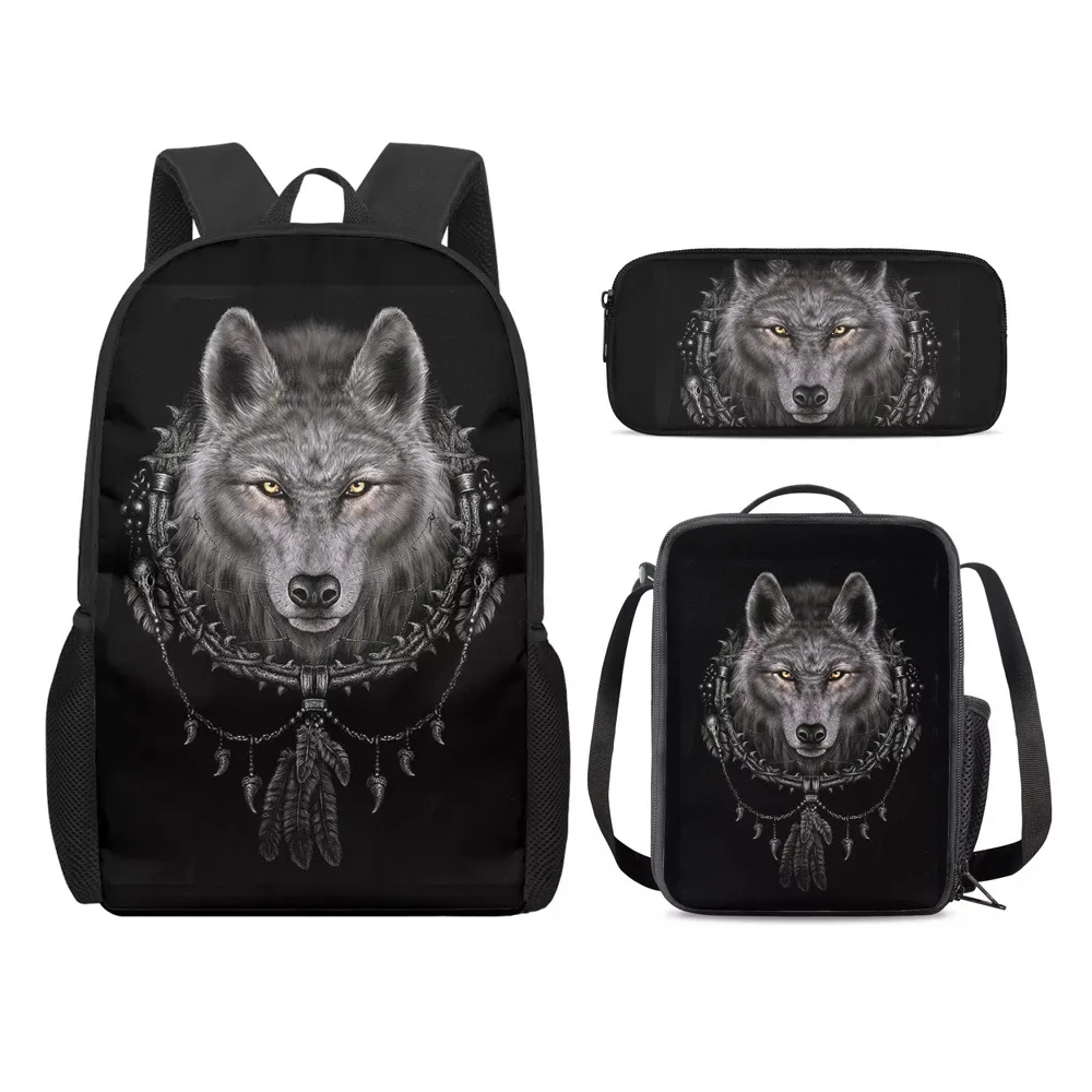 

Wolf Backpack Set Customized Toddler Cartoon Children Animal Space Dog T-rex School Bags Accessory Kids Boys Girls Mochila