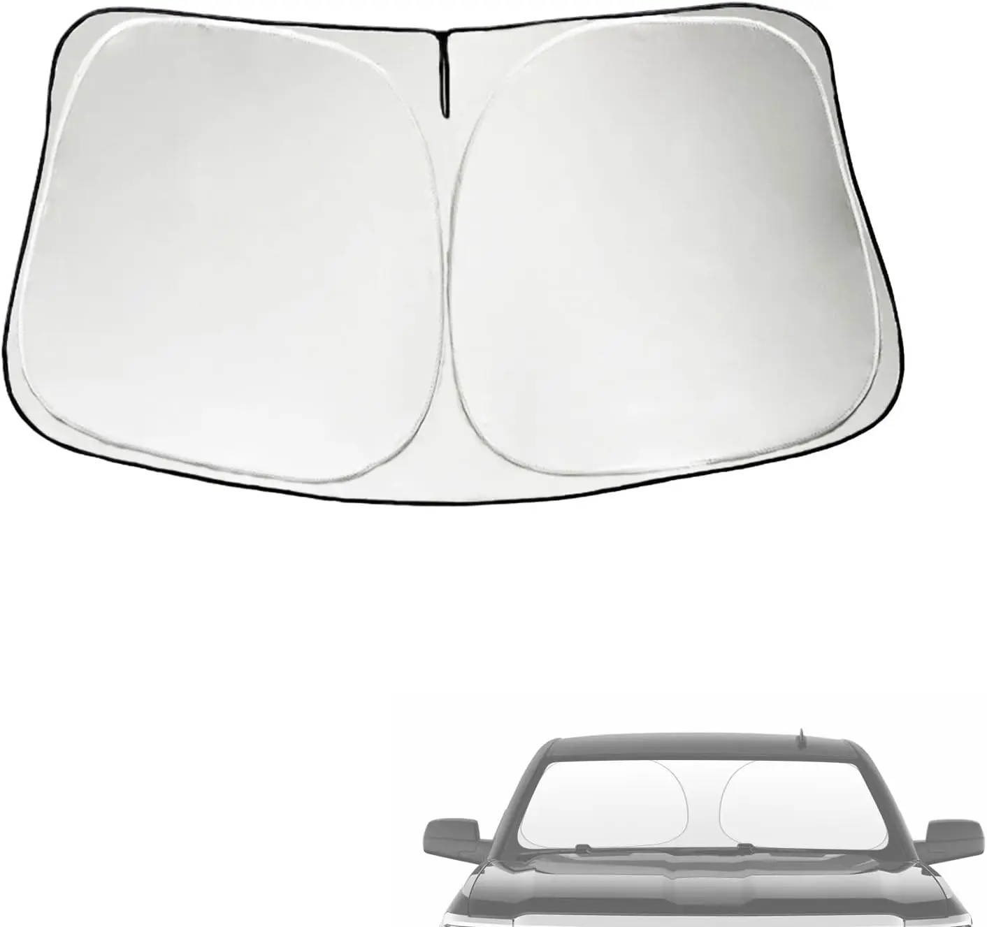 300T Thickened Car Sun Shade with No-Light-Pass Tech, Keeps Interior Cool, Fits Cars/Trucks/SUVs (55x28in)