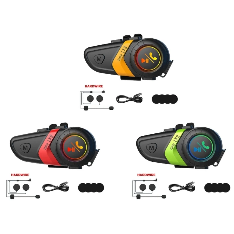 

LX3 Wireless Noise Reduction Headphone Earphones Water Resistant Bluetoothcompatible 5.0 Compatible for Motorbike Riders