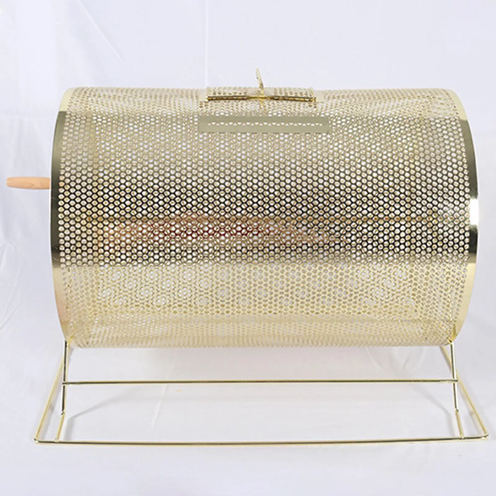 Raffle Drawing Drum Metal Ticket Basket with Wooden Crank for Lottery Game Night Fundraiser Activity