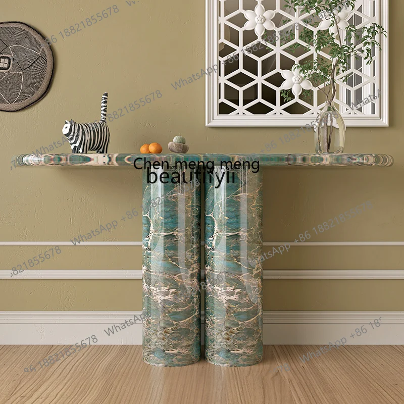 

X Light luxury marble entrance cabinet, household entrance table, case ornament entrance table