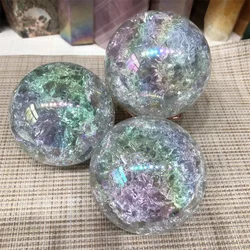 Polished Quartz Crystal Sohere Aura Crack Ball Healing Reiki Feng ShuI Decoration Craft