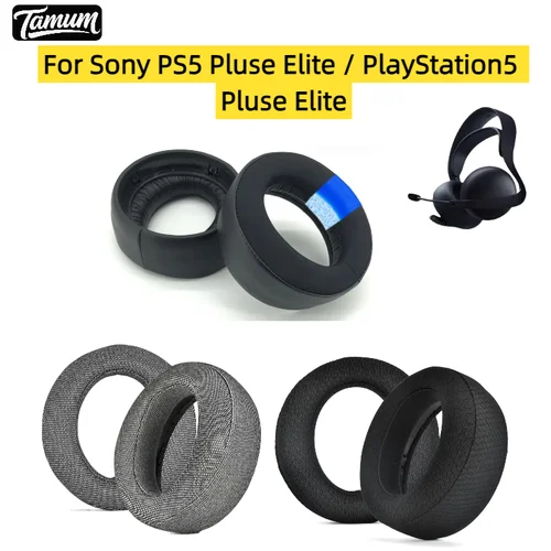 Almohadillas para auriculares inalámbricos Sony PS5 Pulse Elite/PlayStation5 Pulse Elite, orejeras de Gel refrescante de cuero/malla Premium
