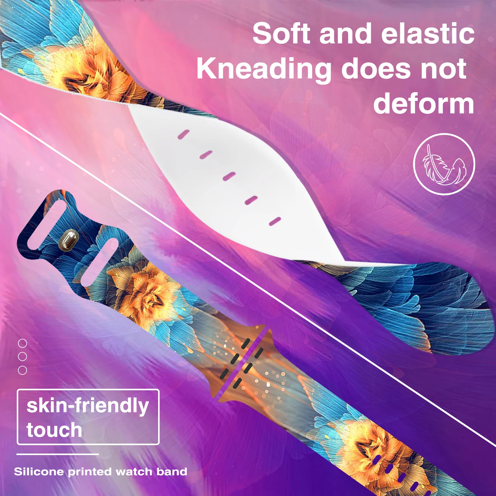 حزام مطبوع عليه عالم الزهور لساعة أبل 10 9 8 7 سوار من السيليكون قابل للاستبدال لساعة iWatch 46 مللي متر 42 مللي متر 41 مللي متر 40 مللي متر