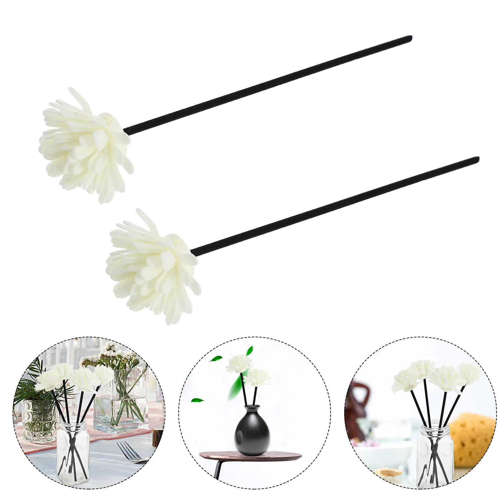 

4 Pcs Stick Aromatherapy Rattan Diffuser Air Freshener Essential Oil Sticks Lemon White Pe Flower
