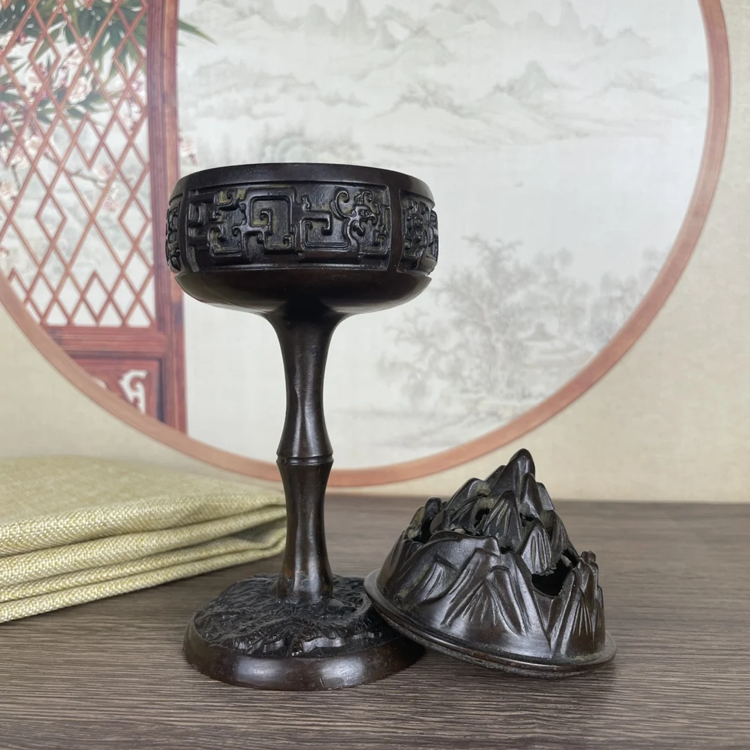 

Animal figure sculpture brass statue Copper Indoor Incense Burner Boshan Burner Living Room Ornament Zen Home Creative Gifts