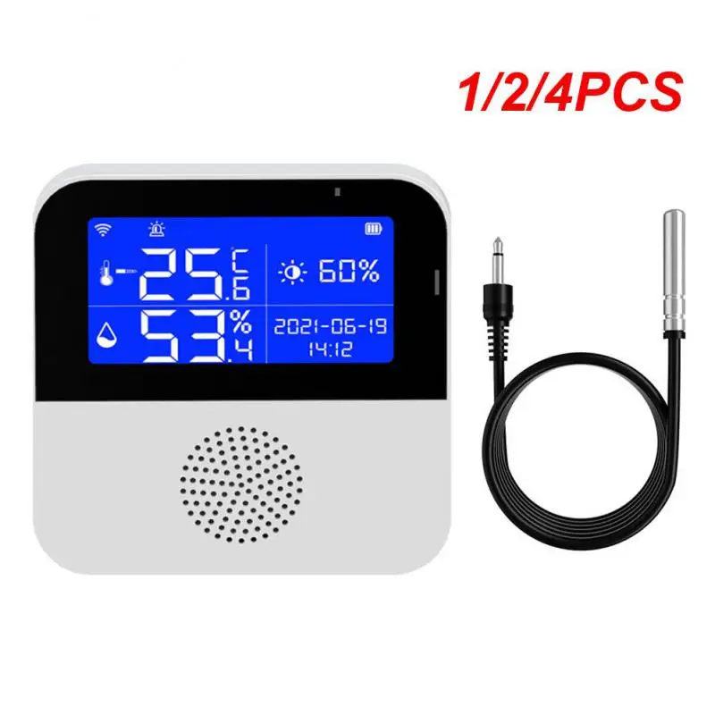 1/2/4PCS Tuya WiFi Temperature Humidity Sensor With External Probe LCD Screen Remote Monitor Indoor Thermometer Hygrometer Smart