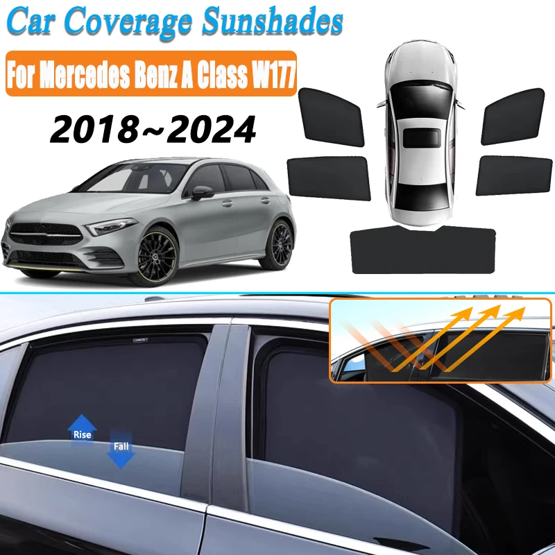 

Car Mesh Coverage Sunshade For Mercedes Benz A Class W177 2018~2022 2023 2024 Hatchback Window Covers Magnetic Sun Shade Visor