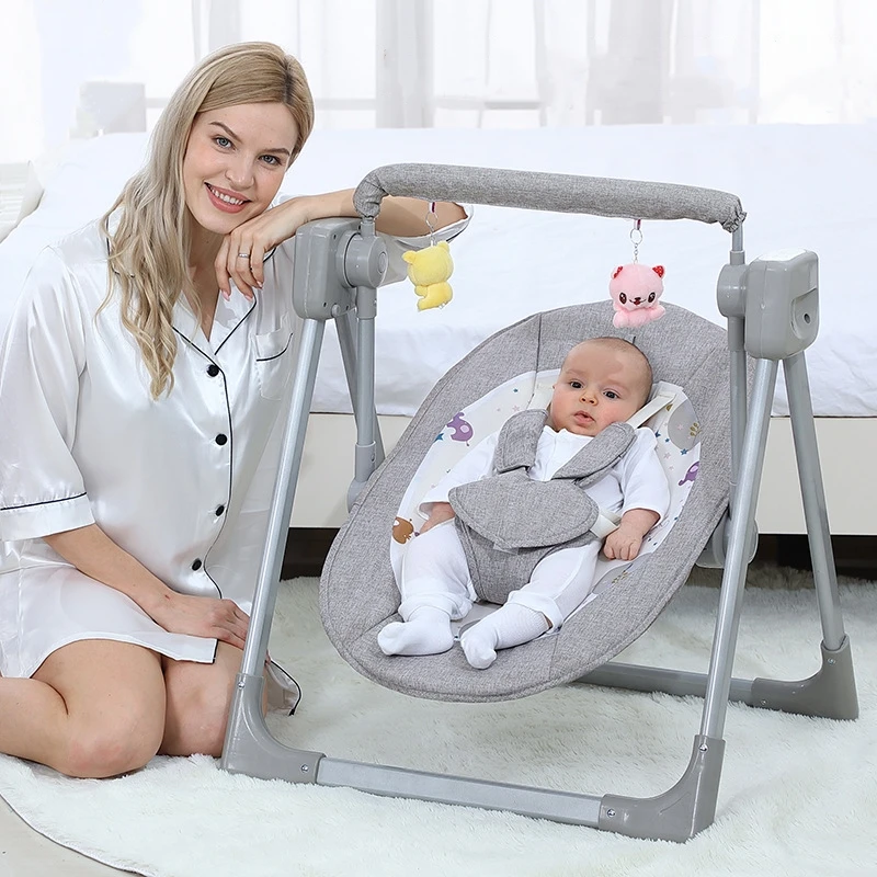 6-12 months infant intelligent remote control electric cradle rocking chair foldable baby sleep device