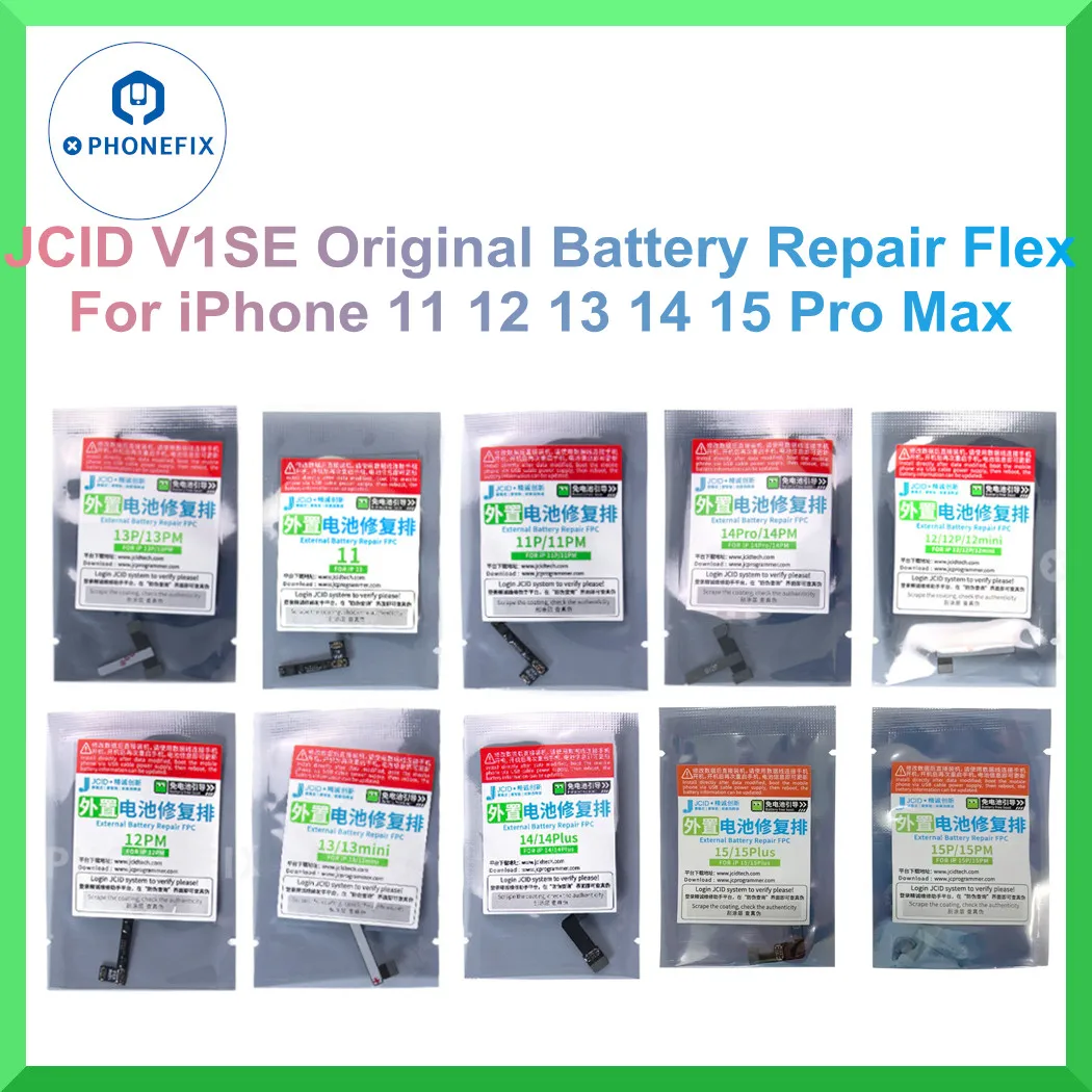 JC Original Battery Repair Flex For iPhone 11 12 13 14 15 16 Pro Max Remove Warning Battery External Tag Flex Replacement Repair