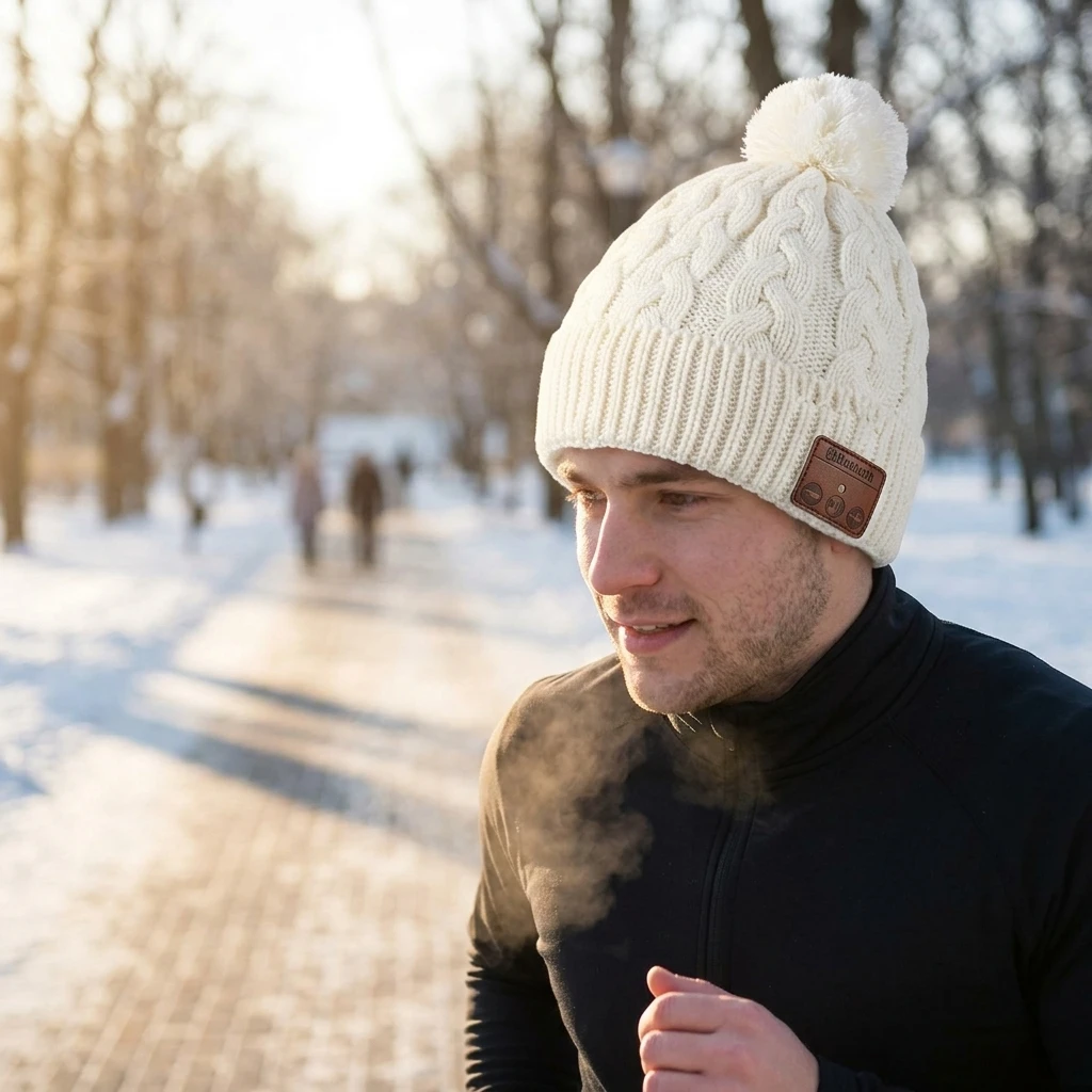 Winter Cycling Commute Gear - 1 adet Bere Şapka, Kışlık Koşu,