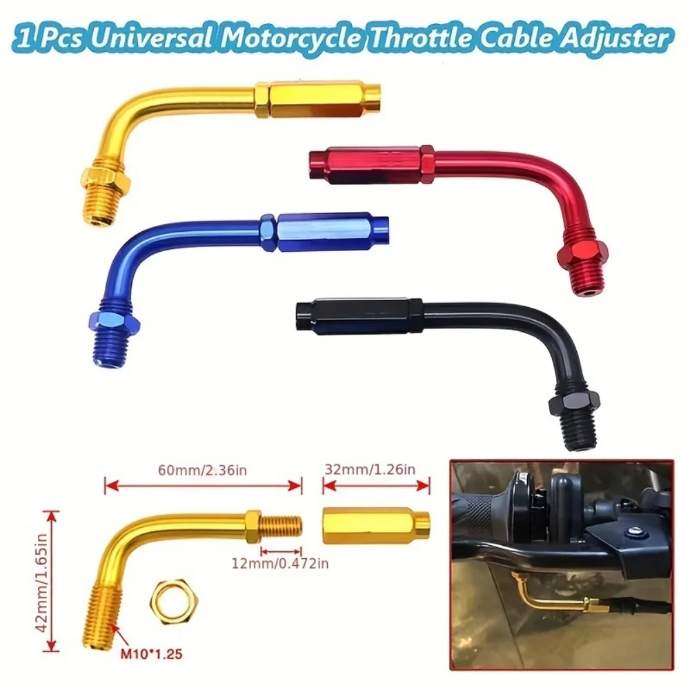 1 Universal Motorcycle Throttle Cable Adjuster, Brake Clutch Cable Adjuster, Motorcycle Accessories