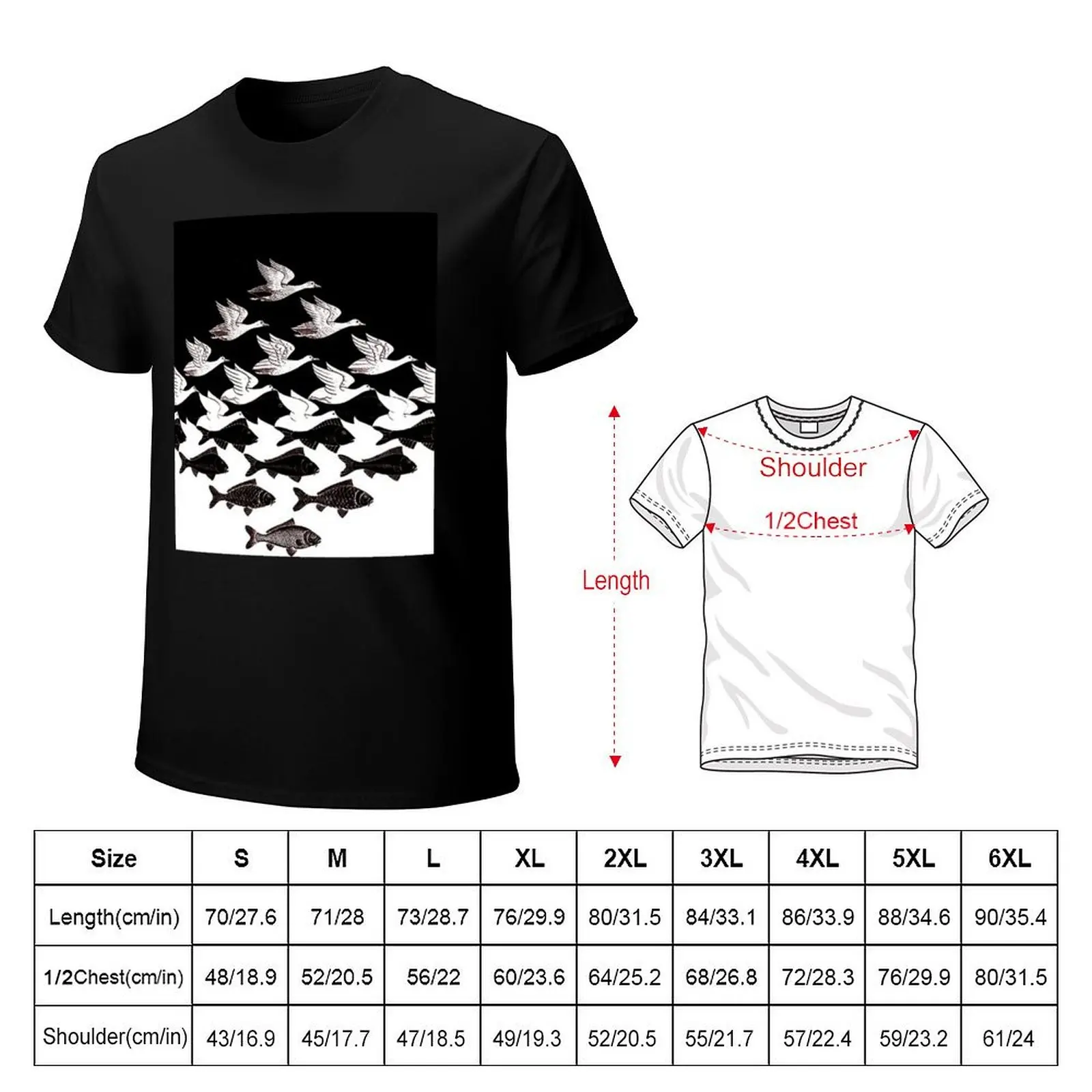Sky and Water by MC Escher T-Shirt Lightweight Running T-Shirt