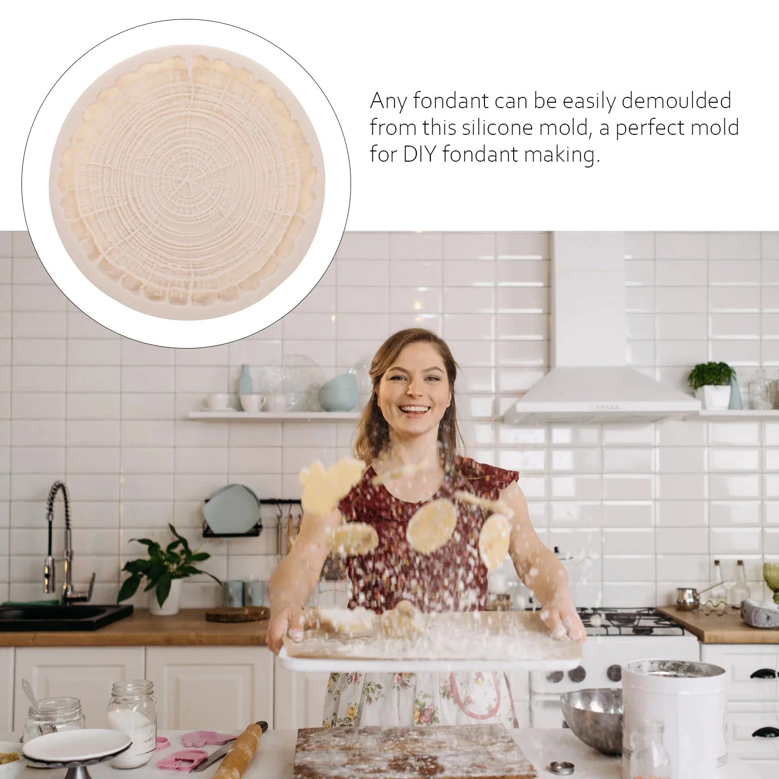 Cookie Making Mold Casting Silicone Tree Stump Baking Tools Supply Kitchen Coaster