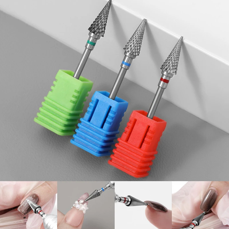 Tip Tungsten Carbide Nail Drill Bits Electric Manicure Drill Accessory Milling Cutters For Nail Gel Polish Remover Nail Tools