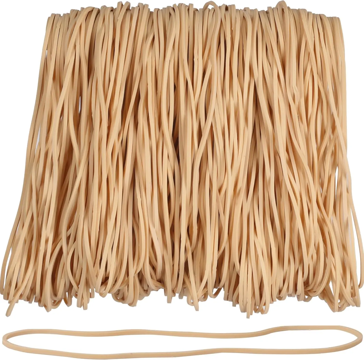 

210Pcs Large Rubber Bands, 7 x 1/16 Inch, Strong Elastic Bands for Office, Trash Cans, File Folders, Litter Box, Beige