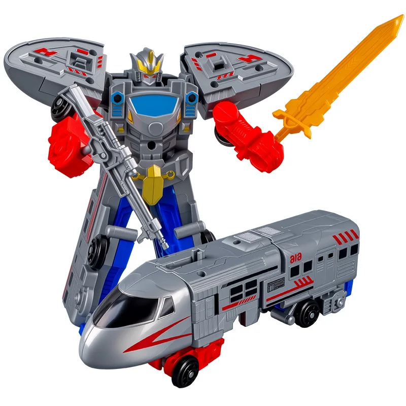 Kinderen Vervorming Speelgoed Educatief Simulatie Trein Mecha Vervorming Speelgoed Robot Warrior Transformatie Trein Model Jongen Cadeau