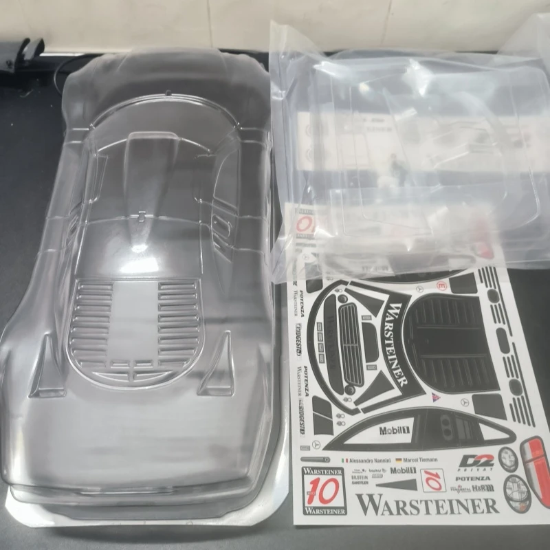 TC198 1/10 Benz CLK GTR jasne nadwozie, 190mm x 257mm RC Drift Tamiya podwozie TT01 TT02