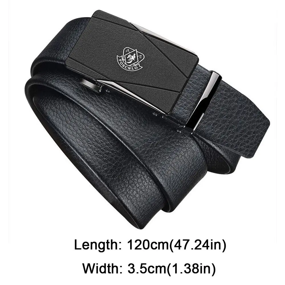 Винтажный Роскошный дизайнерский деловой кожаный ремень модный брендовый мужской пояс с автоматической пряжкой