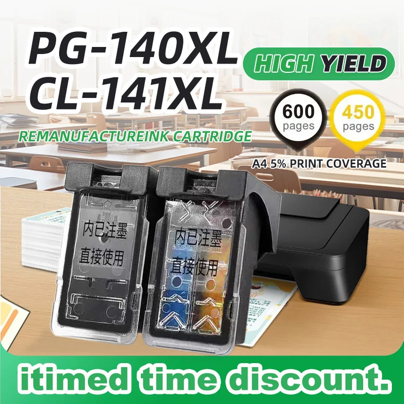 pg140 cl141 Ink Cartridge PG140 CL141 Compatible for Canon Pixma MG4110 MG4210 MG3110 MG3210 MG2210 MG3510 MG2580 MG3610 IP2880