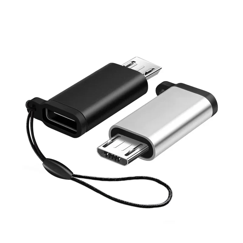 1/2pcs Aluminum Alloy Type C To Micro USB Cable Adapter Charger Data Cable Converter For Xiaomi Huawei Phone