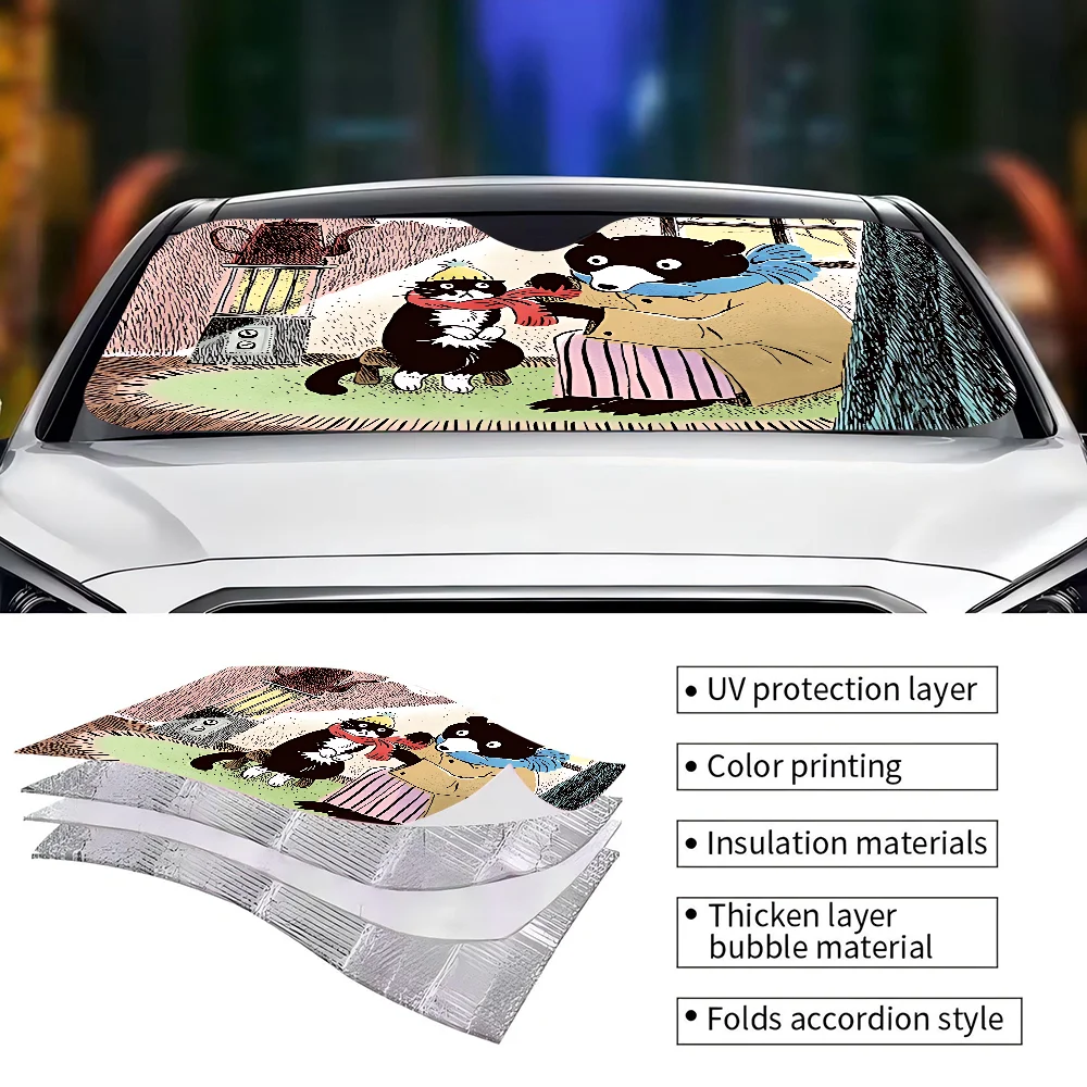 Aesthetic Art Yeonju Choi Windshield Sunshade Customized Aluminium Foil Car Window Windscreen Cover Sunscreen Curtain