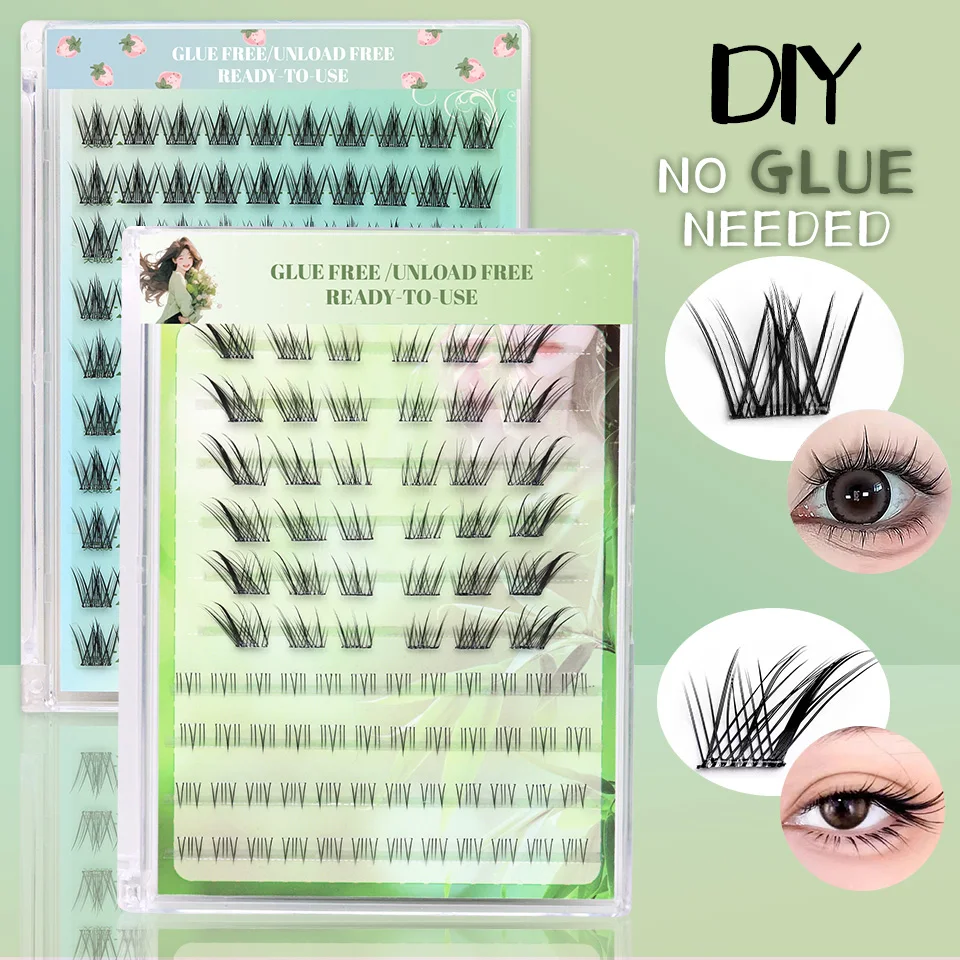 Daily Use DIY Glue-free Voluminous False Eyelashes Reusable No-removal Segmented Sunflower Thick Lash Extension Enlarge Eyes