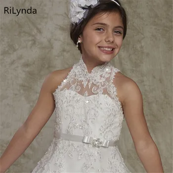 원피스 아이보리 화이트 레이스 걸, 원피스 바닥 길이, 첫 성찬식 원피스, 공주 원피스, 꽃 소녀, 신제품