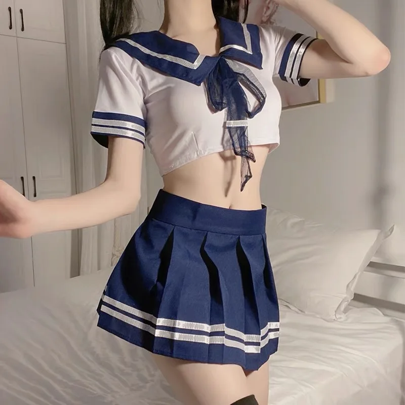 

College Wind Uniform Suit Lively Cute Pleated Skirt Woman Sexy Split Body Suit Soft Breathable Comfort Fashion Popular Suit