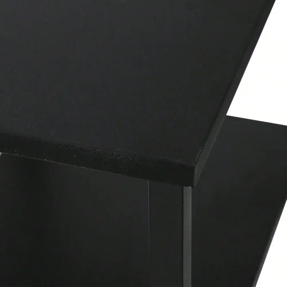 Bureau d'ordinateur noir avec étagères, table d'écriture, bureau de salon, 36"